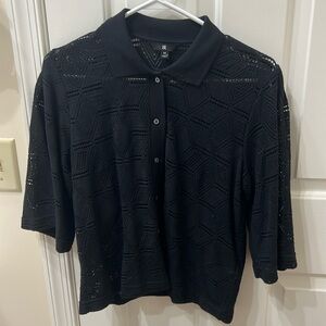 Black crochet cardigan